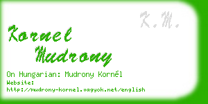 kornel mudrony business card